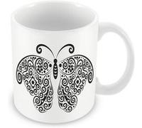 Fabulous Mug céramique Dessin de Papillon Arabesque Blanc G