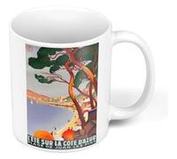 Fabulous Mug céramique Ete Sur la Cote D'Azur Affiche Vintage Blanc G
