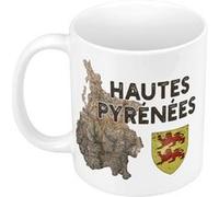Fabulous Mug céramique Hautes Pyrénées carte ancienne Blanc G