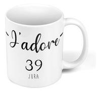 Fabulous Mug céramique J'Adore 39 Jura Departement Lons Blanc G
