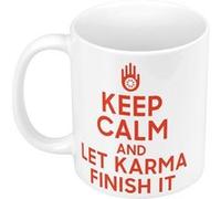 Fabulous Mug céramique Keep Calm and Let Karma Finish It Blanc G