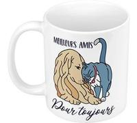 Fabulous Mug céramique Meilleurs Amis Chien et Chat Blanc G