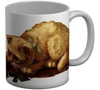 Fabulous Mug céramique Peinture Chat Blanc A Poils Longs Fleur Persan Blanc G