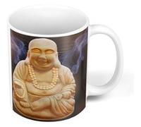 Fabulous Mug céramique Petit Bouddha Assit Rieur Style Chinois Blanc G