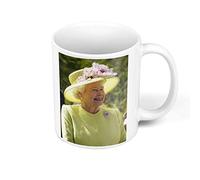 Fabulous Mug Céramique Reine Elizabeth Jaune Angleterre Royaume Unis Portrait
