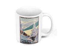 Fabulous Mug Céramique Sport d'Hivers Les Vosges Montagne Poster Vintage Voyage Art Deco 30's