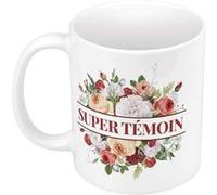 Fabulous Mug céramique Super Témoin Bouquet Fleurs Blanc G