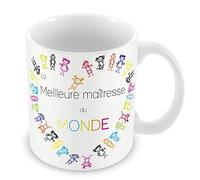 Fabulous Mug Céramique Tasse La Meilleures Maîtresse du Monde Ronde en Forme de Coeur d'Enfants Multicolores