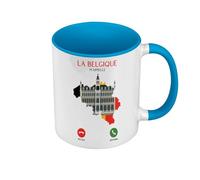 Fabulous Mug de Couleur Qualité Premium Bleu - La Belgique M'Appelle Voyage Patrimoine Culture - Tasse avec anse et intérieur de couleur