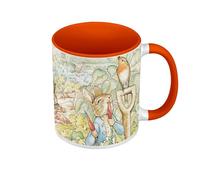 Fabulous Mug de Couleur Qualité Premium Orange - Petter Rabbit Pierre Lapin Jardin Illustration Enfant Beatrice Potter - Tasse avec anse et intérieur de couleur