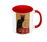 Fabulous Mug de Couleur Qualité Premium Rouge - Tournee Du Chat Noir Steinlen Retro Vintage Affiches - Tasse avec anse et intérieur de couleur