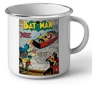 Fabulous Mug en métal émaille Batman Marvel Couverture BD Blanc G