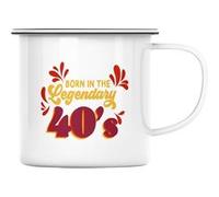 Fabulous Mug en métal émaille Born in the Legendary 40's Blanc G
