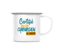 Fabulous Mug en Métal Emaillé Certifié meilleur Chirurgien de l'univers Docteur Hopital Chirurgie