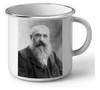 Fabulous Mug en métal émaille Claude Monet Peintre Portrait Blanc G