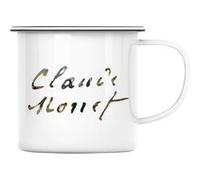 Fabulous Mug en métal émaille Claude Monet Signature Blanc G