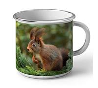 Fabulous Mug en Métal Emaillé Écureuil Sauvage sur une Branche de Sapin