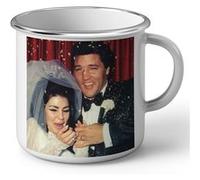 Fabulous Mug en métal émaille Elvis Presley Mariage Las Vegas 1967 Blanc G