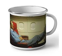 Fabulous Mug en Métal Emaillé Jacques Chirac Swag Vintage President France Avion