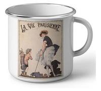 Fabulous Mug en métal émaille La Vie Parisienne Le Golf 1920 Blanc G