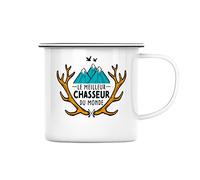 Fabulous Mug en Métal Emaillé Le Meilleur Chasseur du Monde Chasse Montagne