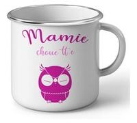 Fabulous Mug en métal émaille Mamie Chouette Grand Mere Hibou Blanc G