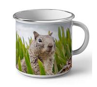 Fabulous Mug en Métal Emaillé Marmotte Dans L'Herbe Animal Sauvage Mignon Photo Nature