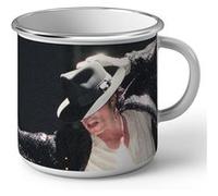 Fabulous Mug en métal émaille Michael Jackson Danse Live Blanc G