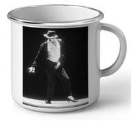 Fabulous Mug en métal émaille Michael Jackson Moon Walk Danse Blanc G