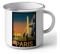 Fabulous Mug en métal émaille Paris Obelisque Affiche Poster Vintage Blanc G