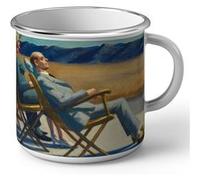 Fabulous Mug en métal émaille People In The Sun Edward Hopper Blanc G