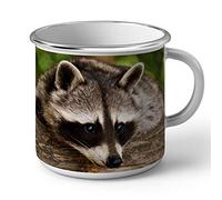Fabulous Mug en Métal Emaillé Raton Laveur Animal Sauvage Mignon Photo Nature