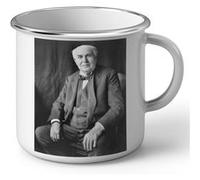 Fabulous Mug en métal émaille Thomas Edison Lumiere Scientifique Blanc G