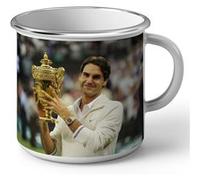 Fabulous Mug en métal émaille Trophee Grand Chelem Champion Roger Federer Blanc G