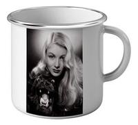 Fabulous Mug en métal émaille Véronica Lake Panthère Noire Blanc G
