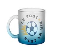 Fabulous Mug en Verre Bleu - Le Foot c'est la Vie Sport Football Ballon Equipe