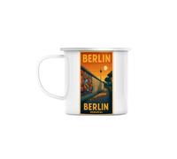 Fabulous Mug Métal Émaillé 284 ml Berlin Memorial mur de Berlin graffiti Fernsehturm - Tasse Vintage Incassable Camping Randonnée