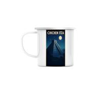 Fabulous Mug Métal Émaillé 284 ml Chichen Itza pyramide maya nuit étoilée style vintage - Tasse Vintage Incassable Camping Randonnée