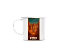 Fabulous Mug Métal Émaillé 284 ml Petra Trésor Al-Khazneh Jordanie voyage vintage - Tasse Vintage Incassable Camping Randonnée