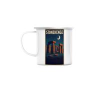 Fabulous Mug Métal Émaillé 284 ml Stonehenge monument mégalithique nuit étoilée Angleterre - Tasse Vintage Incassable Camping Randonnée