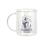 Fabulous Mug Verre Double Paroi - La Meilleure Randonneuse du Monde Rando Marche Montagne Randonne - Tasse a Cafe et The Isotherme 330ml Effet Suspendu Anti-Brulure Imprime en France