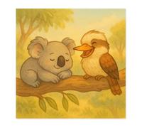 Fabulous Poster Affiche 31 x 31 cm Koala et kookaburra animaux sauvages d'Australie illustration - Impression Papier Brillant 150g