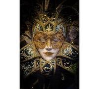 Fabulous Poster Carnaval de venise masque blanc or et bleu (61cm x 92cm) Bleu G
