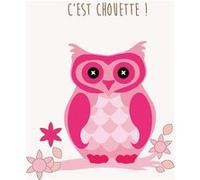 Fabulous Poster Chouette rose sur une branche (30x36cm) Rose G
