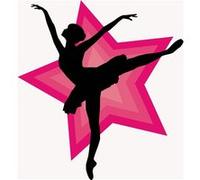 Fabulous Poster Danseuse étoile arabesque sur étoile rose (91x99cm) Rose G