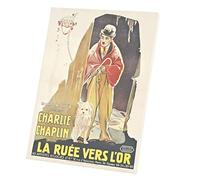 Fabulous Tableau Décoratif Toile Imprimée Vieille Affiche Française de Film la Ruée Vers l'Or Rétro Poster Cinéma Vintage (60 cm x 80 cm)