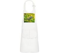 Fabulous Tablier Cuisine Enfant 2 Poches Blanc Bel Oiseau Sur Une Branche - Haut de gamme Blanc G
