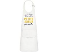 Fabulous Tablier Cuisine Enfant 2 Poches Blanc Cette Fille est une Petite Soeur Géniale - Haut de gamme Blanc G