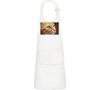 Fabulous Tablier Cuisine Enfant 2 Poches Blanc Joli Chat Roux Europeen Fixe du Regard - Haut de gamme Blanc G
