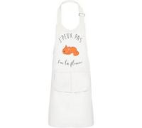 Fabulous Tablier Cuisine Enfant 2 Poches Blanc J'Peux Pas J'Ai La Flemme Renard Roux - Haut de gamme Blanc G